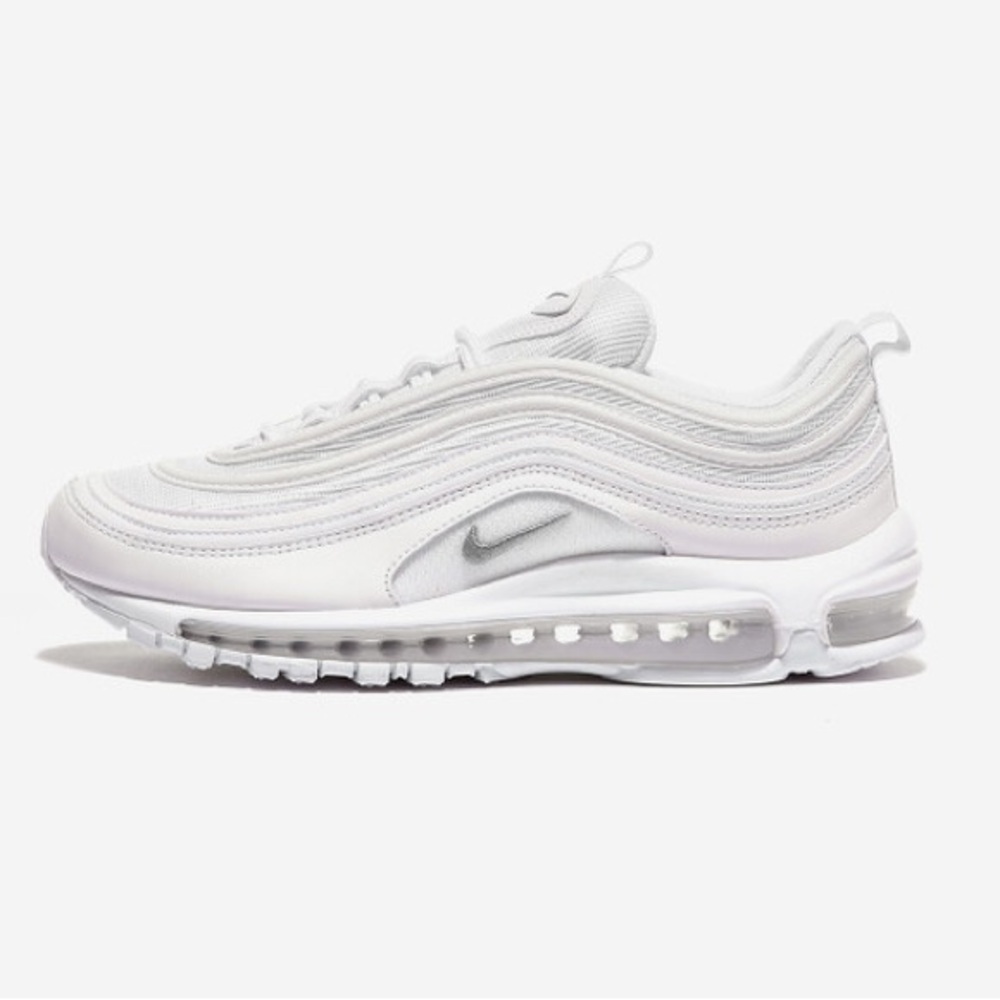 Nike Men’s Air Max 97 Shoes Sneakers in Triple White & Wolf Grey, Size 12.5 EUC